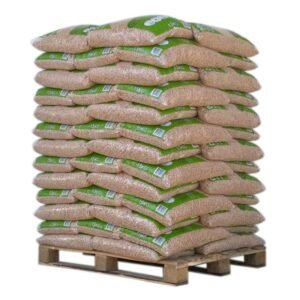 Pellets de madera blanda y resinosa – Palé de 65 Sacos de 15 Kg – Ø6mm – DIN Plus