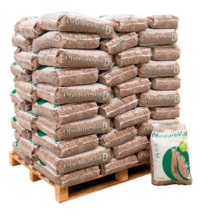 Pellets – Palé de 70 Sacos de 15 Kg – Ø6mm – EN Plus A1, DIN Plus, PEFC
